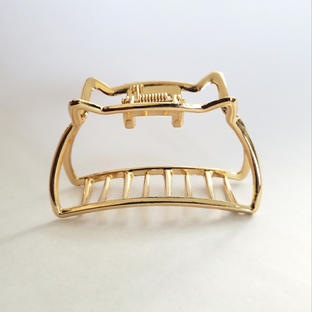 Gold Toned Metal Cat Ears Hair Claw Hair Clip